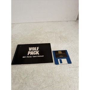 WOLF PACK - 1990 IBM/Tandy PC Computer Floppy Video Game & Manual